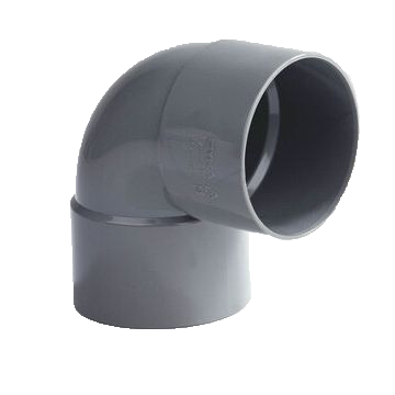 PVC Korte bocht 40mm 2x lijmmof 90° grijs 20022121