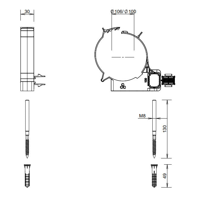 Burgerhout Easysafe muurbeugel PP 100mm wit 400452270