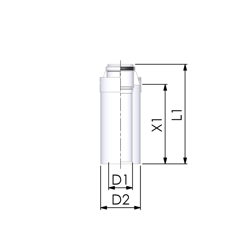 CoxDENS® Afvoerpijp 60/100 L=250mm Connext X3