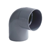 PVC Korte bocht 40mm lijmmof/ spie 90° grijs - CVketel.nl
